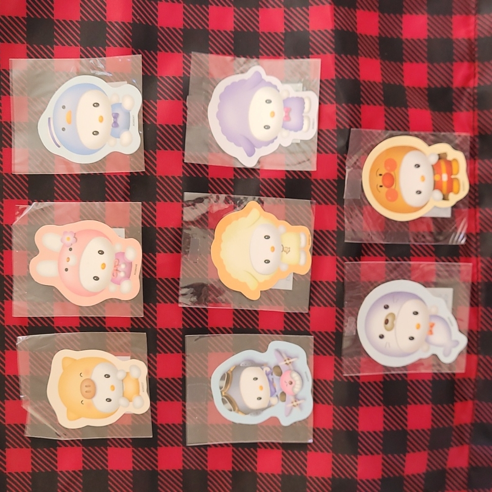 Hello Kitty Stickers 8 pcs cute outfit